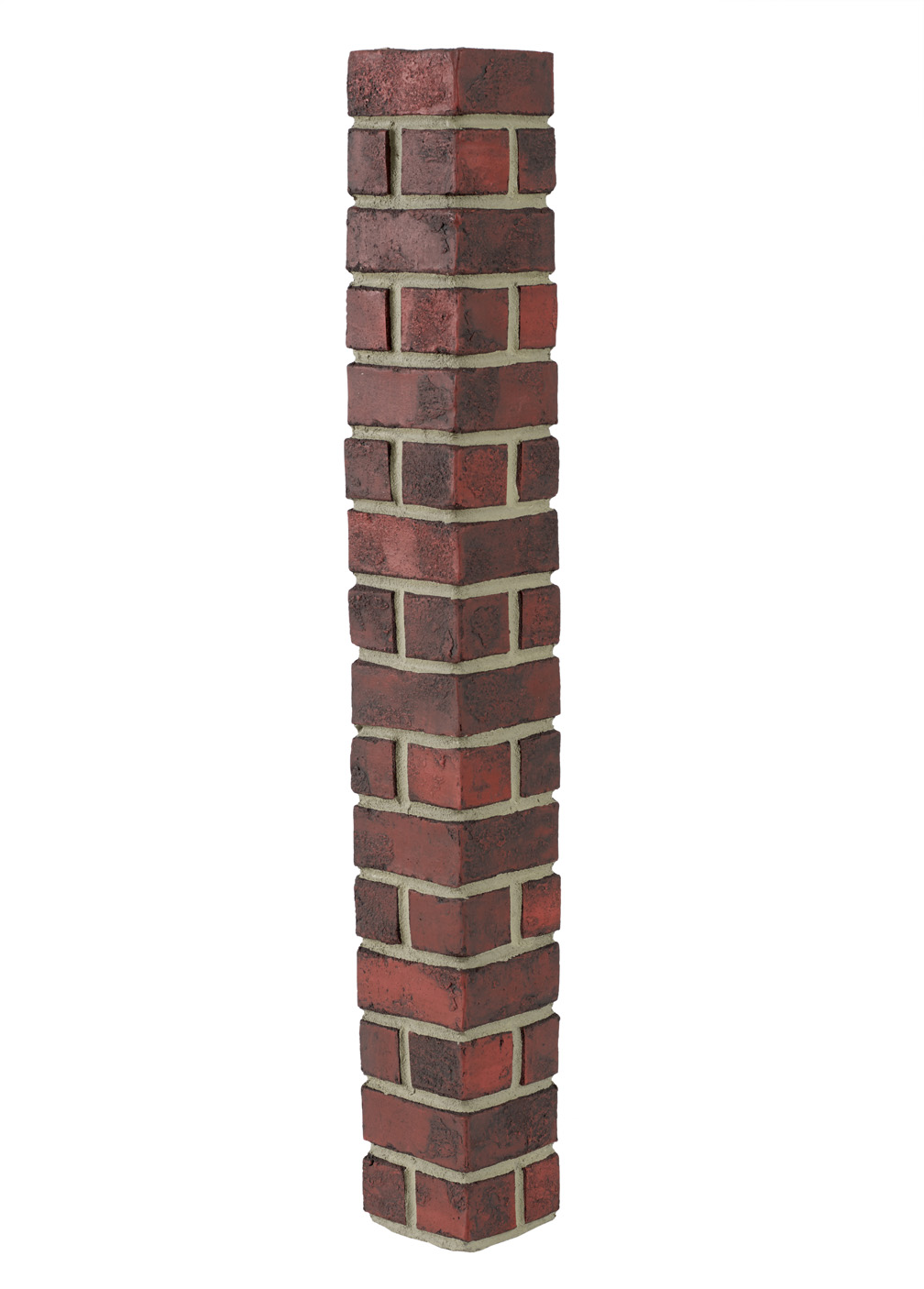 Brick Rustic Corner - Dark Red Gray Grout